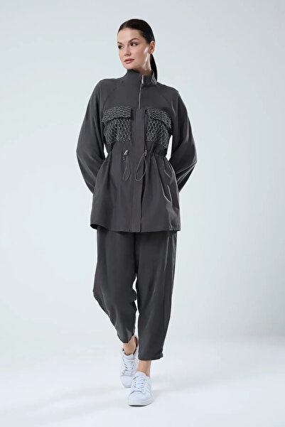 Jupe Women's Modern Mesh Detailed Two-Piece Set