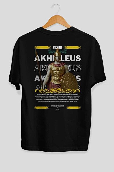 Ankhises Akhilleus 1 Mythology Μαύρο μπλουζάκι με στάμπα στην πλάτη, ανδρικό ...