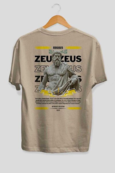 Ankhises Zeus 1 Mythology Back Printed Oversized T-Shirt Men Women Cotton Cre...