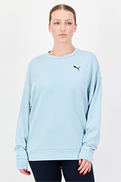 Puma سويت شيرت نسائي مريح بأكمام طويلة من Better Essentials، لون فيروزي