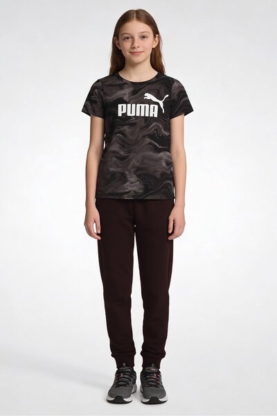 Puma Kids Girl Brand Logo Short Sleeve T-Shirt, Multicolor