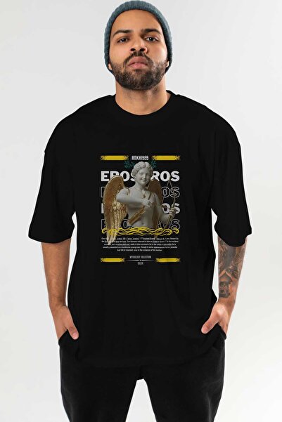 Ankhises Eros Mythology μπλουζάκι με στάμπα μπροστά, μαύρο, oversize, ανδρικό...