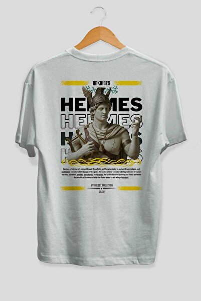 Ankhises Μπλουζάκι Hermes 2 Mythology με στάμπα στην πλάτη, λευκό oversized, ...