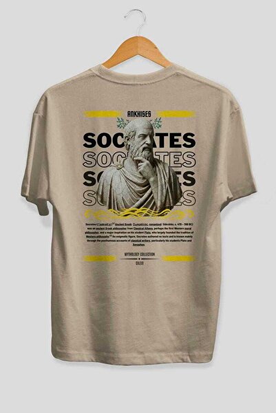 Ankhises Socrates Mythology Back Printed Oversized T-Shirt Men Women Cotton C...
