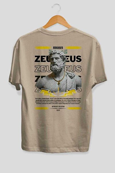 Ankhises Zeus 3 Mythology Μπλουζάκι με στάμπα στην πλάτη Oversize Ανδρικό Γυν...