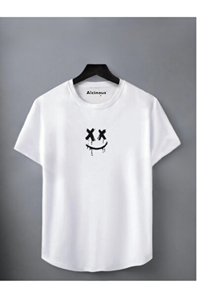 ALCİNOUS Unisex Cotton Skirt Oval Printed T-Shirt