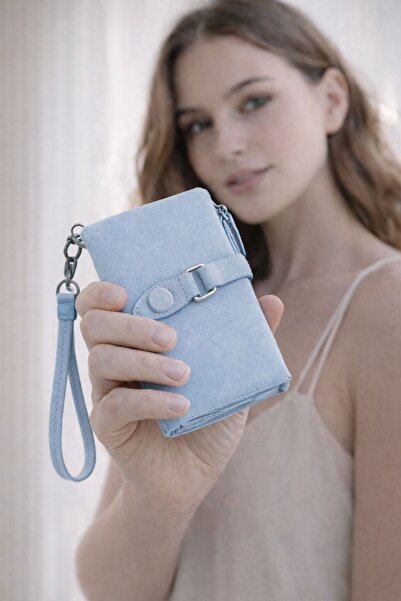 Lexa Aksesuar Soft Imported Leather Nubuck Multi-Use Wallet with Plenty of Ca...