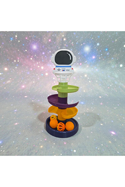 Noname Circuit interactiv cu bile - planete, 4 niveluri, cu coș