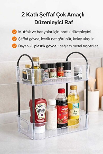 sitil eviniz 2 Katlı Kristal Makyaj Organizeri Dekoratif Kozmetik Takı Aksesu...