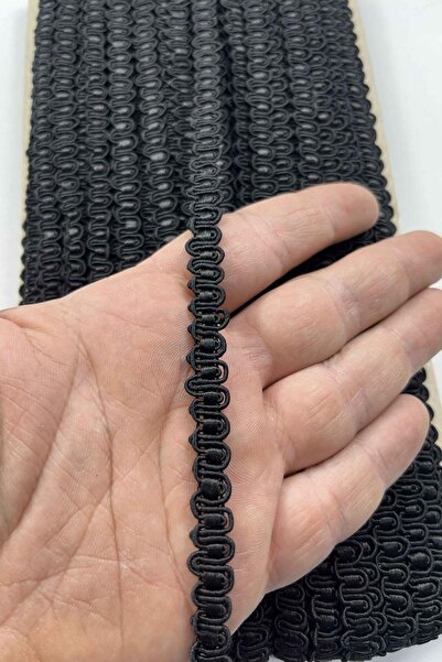 Hobigram شريط تزييني منسوج من بيلادونا - عرض 1 سم - طول 1 متر |   أسود غير لا...