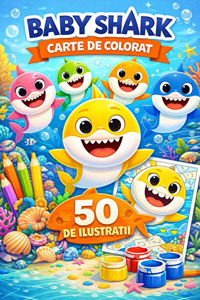 Baby Shark Coloring book, 50 illustrations, A4