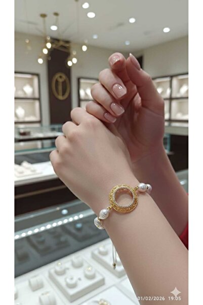 Çelik çeyrek altın takma kafesi ayarlanabilir incili model