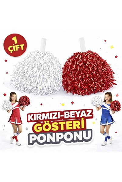 ForWhat 1PAR 2KOM Crveno-beli pomponi za kancelarijski, kućni, uredski, škols...