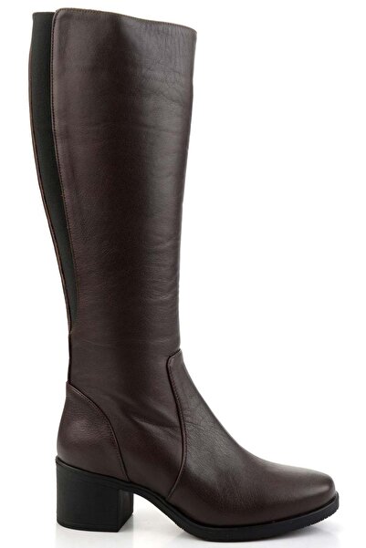 KOCAMANLAR Ayakdaş 021-1 Stretch Genuine Leather Women's Boots Brown
