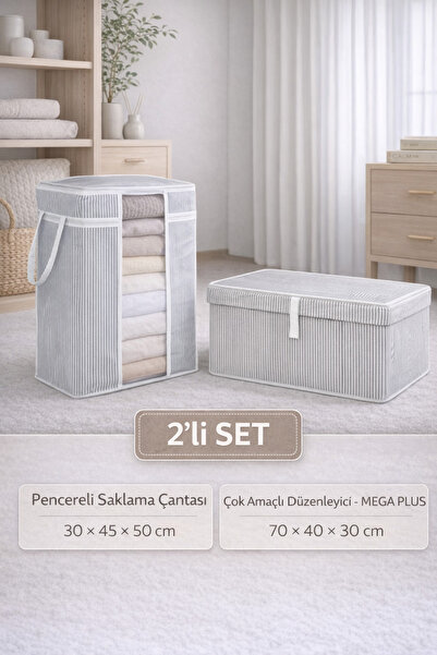 PONÇİK BEBEK Set od 2 – Organizator za odlaganje odeće sa prozorima Torba i v...