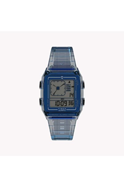 Timex Unisex Blue Resin Watch, Transparent Blue | Tw2w45100