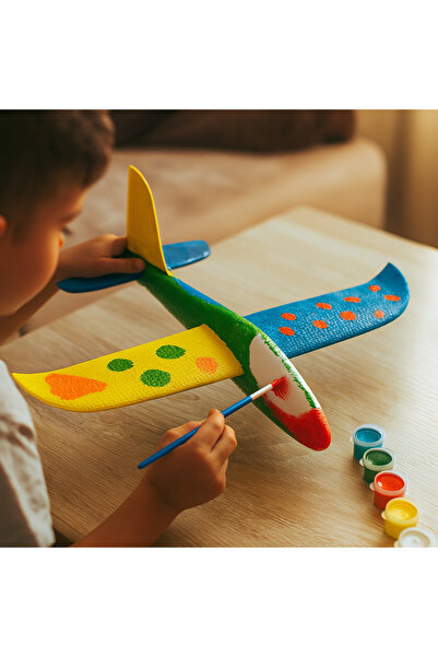Store Boyama Aktiviteli Boya Setli Beyaz Köpük Oyuncak Uçak Açık Hava Oyunu