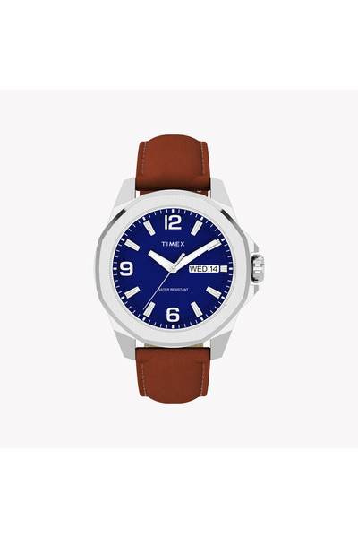 Timex Men's Silver/Brown, Blue Quartz Watch | Tw2w92800