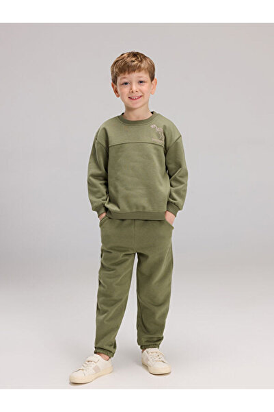 LC Waikiki Hanorac și pantaloni de trening pentru băieți cu imprimeu cu dinoz...