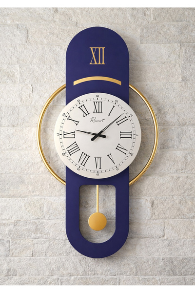 Racart Hareketli sarkaç, Cam Yüzeyli, Metal halkalı, Dekoratif Duvar Saati RO...