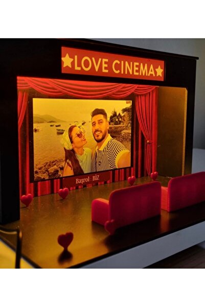 Sukugift Kişiye özel resimli ve ışıklı sinema 14 Şubat sevgiliye özel hediye