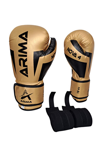 ARIMA Nova-4 Boks Kickboks Muaythai Eldiveni + Bandaj 3.5mt 2li Set (4oz-6oz-...