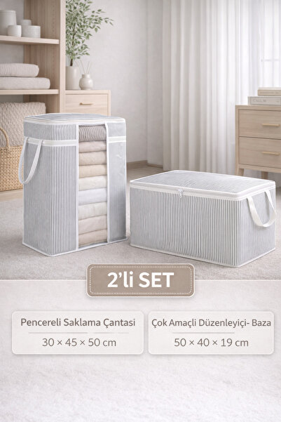 PONÇİK BEBEK Set od 2 - Organizator za odlaganje odeće sa prozorima Torba i v...