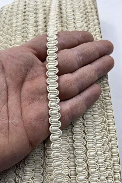 Hobigram شريط تزييني منسوج من ماغنوليا - عرض 1 سم - طول 1 متر |   لون إكرو أب...