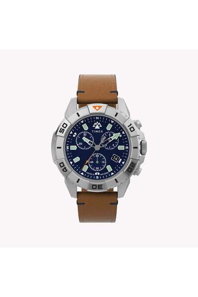 Timex Men's Eco-Friendly Tan Leather Watch, Silver Case | Tw2u20200