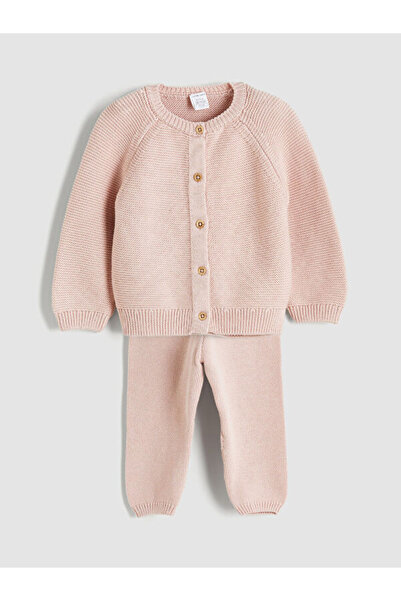 LC Waikiki Baby Girl Knitwear Cardigan and Pants 2-Piece Set