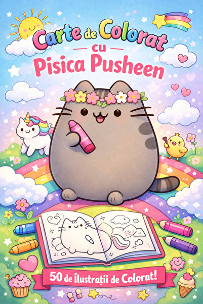 Pusheen Coloring book, 100 illustrations, A4
