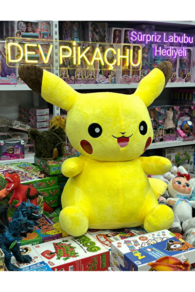 BLACK DİAMOND PLUSH TOY PİKAÇHU DEV BOY 1,20 cm ( labubu Hediyeli )