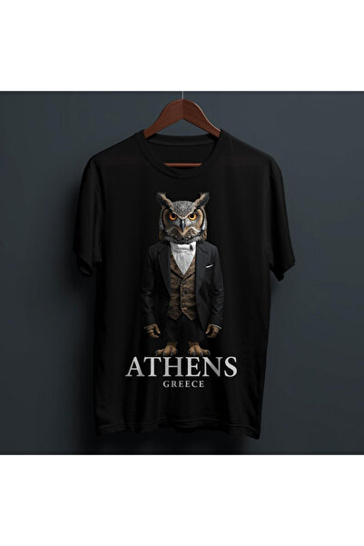 TİMİSİVA Unisex Oversized Sanatsal Printed Crew Neck Short Sleeve Black T-Shirt