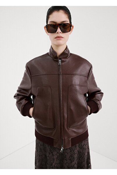 MANGO Woman Şerit yakalı cepli ceket