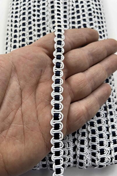 Hobigram Fâșie tricotată Anemone – 1 cm lățime – 1 metru |   Negru cu margine...