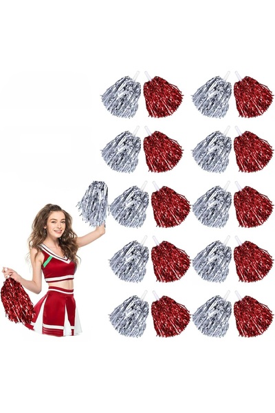 ForWhat 10Pairs 20Pcs Golden Silver Metallic Pom Poms Set for Office Home Off...