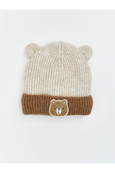 LC Waikiki Nevavm Farkıyla Lcw Baby Brown Embroidered Baby Boy Newborn Beanie