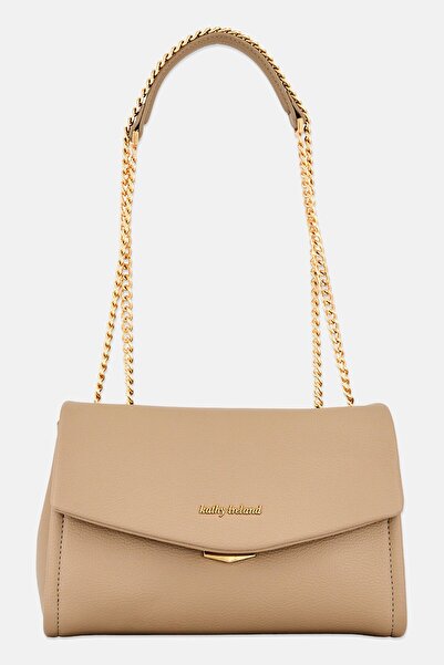 Kathy Ireland Women Hardware Logo Shoulder Bag, Taupe