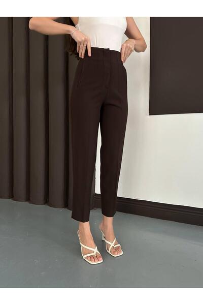 SUYA US WEAR High-Waisted Women's Fabric Trousers – Straight-Leg Stylish and ...