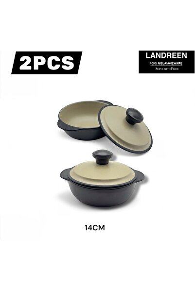 cc bin shihon بادية للشوربة بغطاء 2 حبة حجم 14 سم وعاء حساء ميلامين عالي الجو...