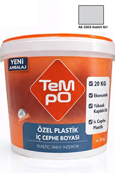 Tempo İç Cephe Plastik Boya 20 KG – Ekonomik, Mat - Asalet Gri