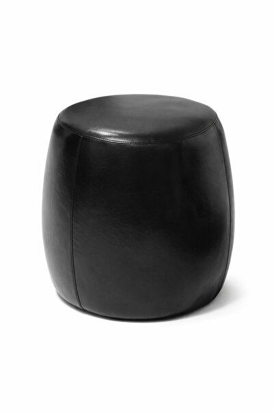 THE IVY CONCEPT STORE Blackwell Deri Siyah Yuvarlak Puf