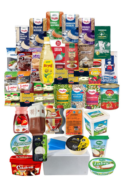 hahline herşey Ramazan kolisi erzak paketi kahvaltılık sahur paketi mega koli...