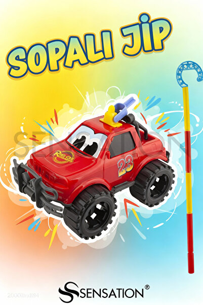 sensatıon Bastonlu Sopalı JİP Tekerlekli Jeep-SOPALI JİP -Oyuncak Jeep Sopalı