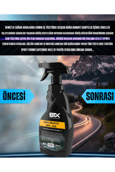 Betax BTXBETAX Yağmur Kaydırıcı 500ML & Buğu Önleyici 500ML - Kristal Netliğinde Görüş