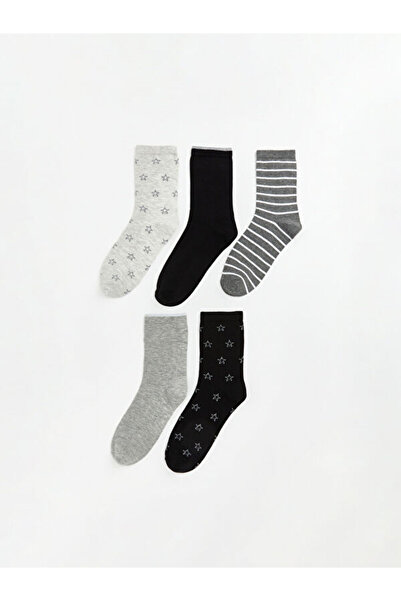 LC Waikiki Rmz Gi̇yi̇m Farkiyla Embroidered Women's Socks 5-Pack