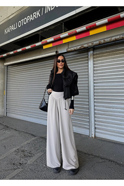 Caddebostan Moda Beige Loose Fabric Trousers Modern Premium Luxury Trend Desi...