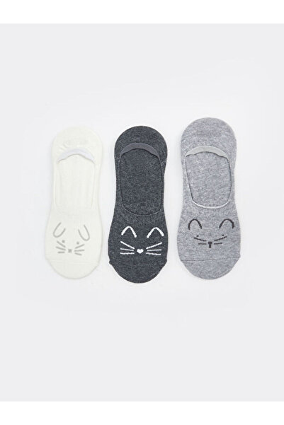 LC Waikiki Sparkling Choices Printed Women's Ballerina Socks 3-Piece from Shi...