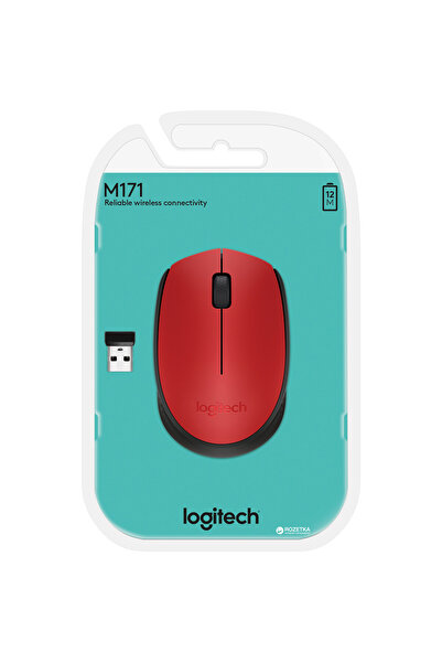 logitech m171, optic, fără fir, USB, 1000 dpi, roz