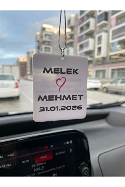 estölye Beyaz Pleksi Kişiye Özel isimli ve Nazar Dualı Araba Süsü Dikiz Aynas...